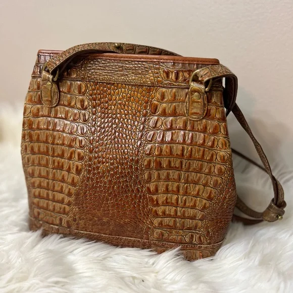Brahmin Tan Crocodile-Embossed Shoulder Bag - Picture 4 of 15